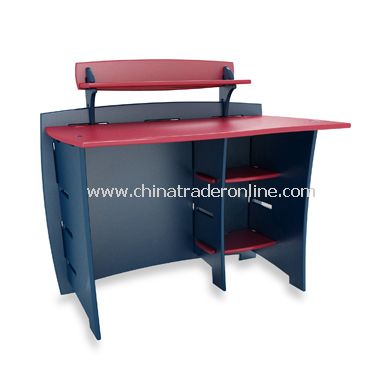 Navy/Red Desk with PDA Shelf