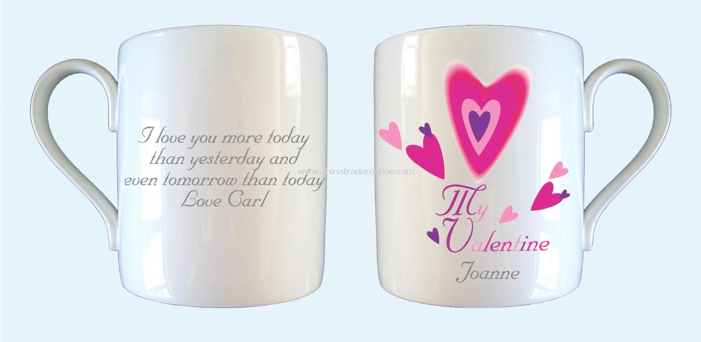 Red Hearts Valentines Mug from China