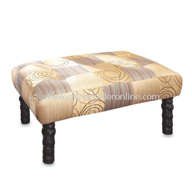 Swirl and Stripe Patchwork Ottoman