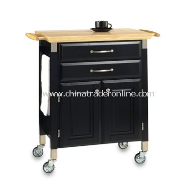 Dolly Madison Black Prep and Serve Kitchen Cart from China