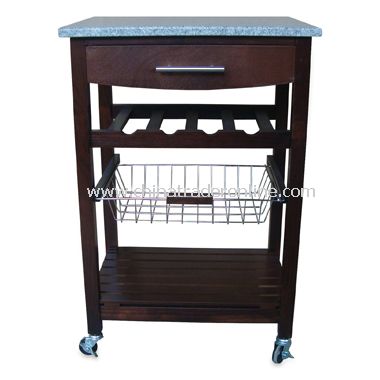 Granite Espresso Kitchen Cart