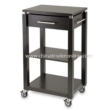 Linea Kitchen Cart with Chrome Accents from China