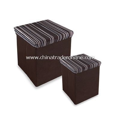 Neat Seat Random Stripe Folding Storage Ottoman from China