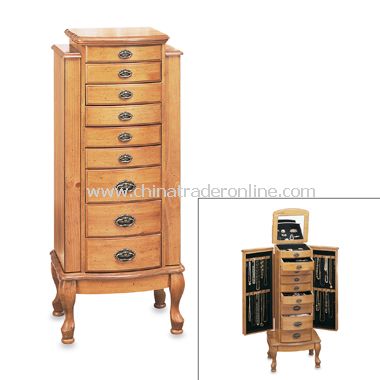 Pine Jewelry Armoire