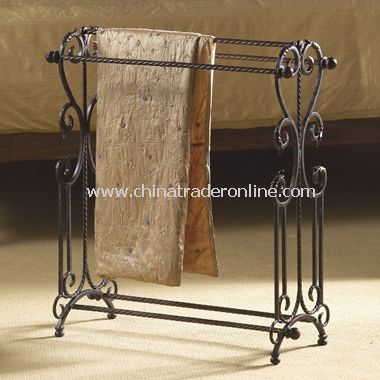 Dark Bronze Twisted Iron Blanket Rack