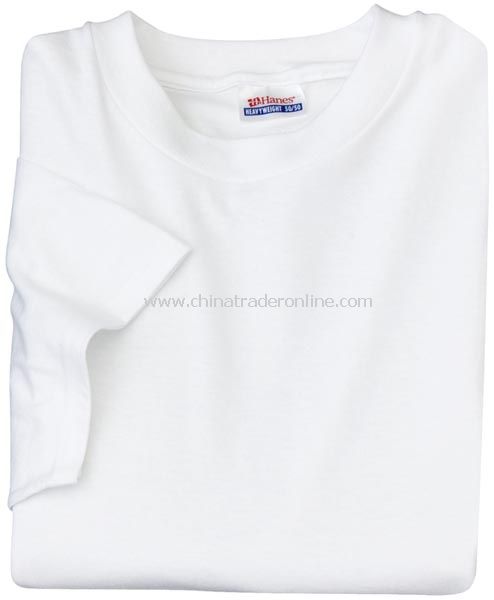 Hanes 50/50 Cotton/Poly T-Shirt - White from China