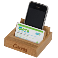 Bamboo Cell Phone & Business Card Holder