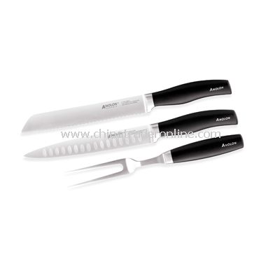 Classic Black 3-Piece Slice and Carve Knife Set