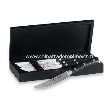 Wusthof Classic Ikon 4-Piece Steak Knife Set in Black Chest from China