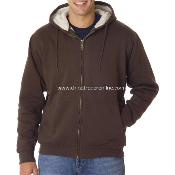 UltraClub Adult Sherpa-Lined Full-Zip Fleece