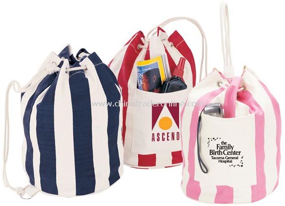 Striped Drawstring Duffle