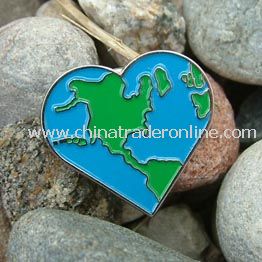 Earth Heart Lapel Pin from China