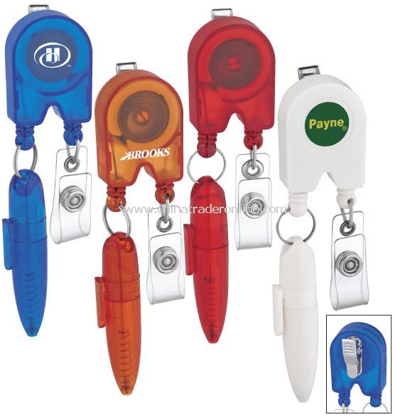 Retractable Badge Holder with Pen from China