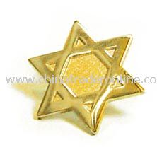 Star of David Lapel Pin - Gold from China