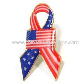 Stock USA Ribbon Flag Pin from China