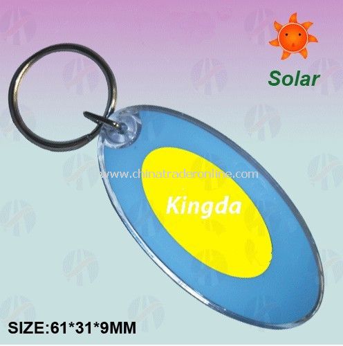 Oval Shape Solar LCD Keychain from China