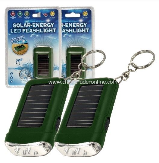 Solar Energy LED Flashlight With Keychain from China