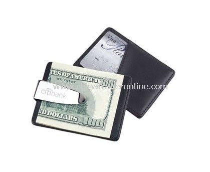 Black leatherette with silver maximus money clip