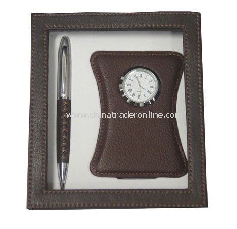 Desk Clock, Ball Pen Gift Set from China