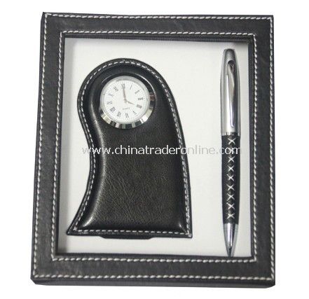 Desk Clock, Ball Pen Gift Set