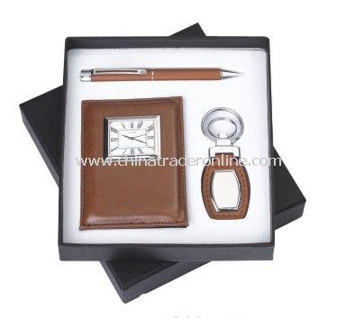 Desk Clock, Ball Pen Keychain Gift Set from China