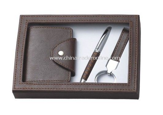 Gift Set with Credit Card Holder, Ball Pen, Keychain Set