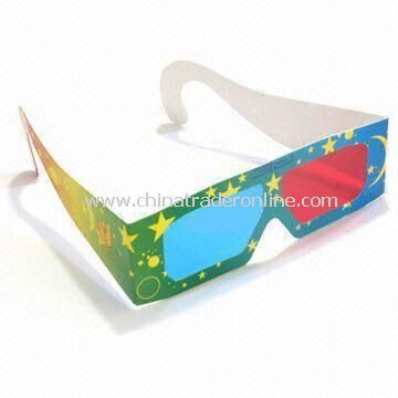 3D Glasses in Various Lens Colors, Suitable for Viewing Movies, Made of 250g Paper Card