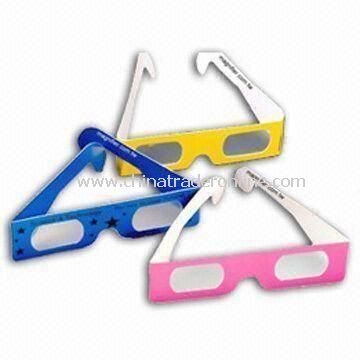 Stereoscopic 3D Glasses with Paper Frame, Suitable for 3D Movies, TV, and Games