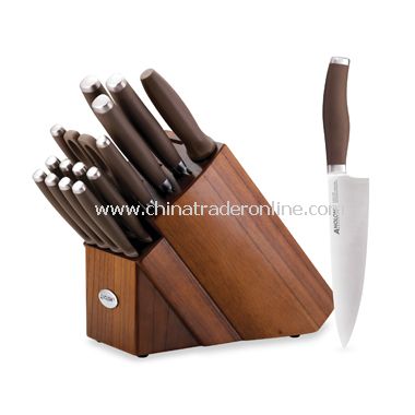 Advanced Bronze 17-Piece Knife Block Set from China