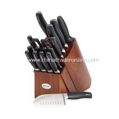Classic Black 17-Piece Knife Block Set from China