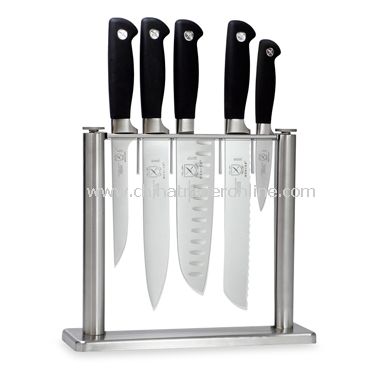 Genesis Six-Piece Knife Set with Glass Block