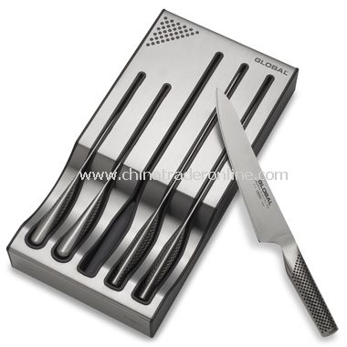 Global 6-Piece Knife Set With Storage Tray from China