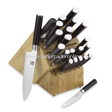 Shun Classic 23-Piece Knife Set with Bamboo Block from China