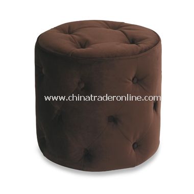 Avenue Six Curves Round Ottoman - Chocolate from China