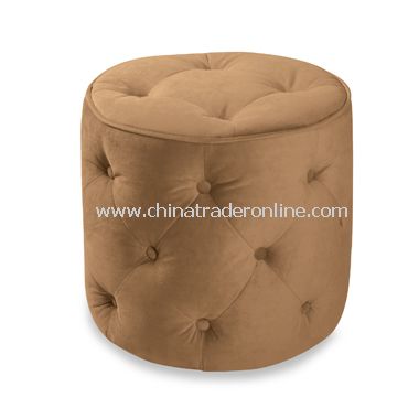 Avenue Six Curves Round Ottoman - Coffee