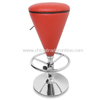 Faux Leather Red Adjustable Sugar Cone Bar Stool from China