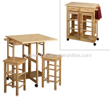 Natural Breakfast Bar with Two Stools from China