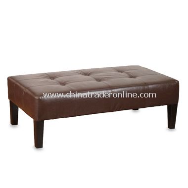 Tufted Faux Leather Bench