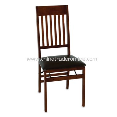 Wood Folding Chair With Walnut Finish