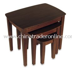 Antique Walnut 3-Piece Nesting Tables from China