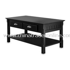 Riley Black Coffee Table with Drawers from China