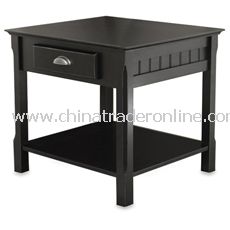 Riley Black End Table with Drawer from China