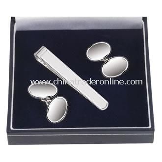 Sterling Silver Cufflink & Tie Pin Set