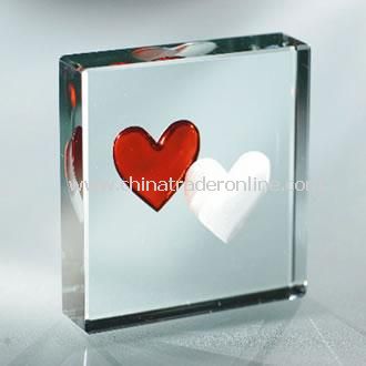 Two Hearts Paperweight from China