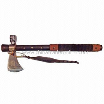 Tobacco Pipe with Axe, Made of 420J2 Stainless Steel, Decorated with Feather from China