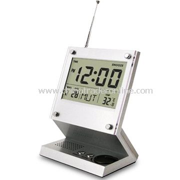 Clock Radio with Temperature Display, Built-in Antenna and Speaker from China