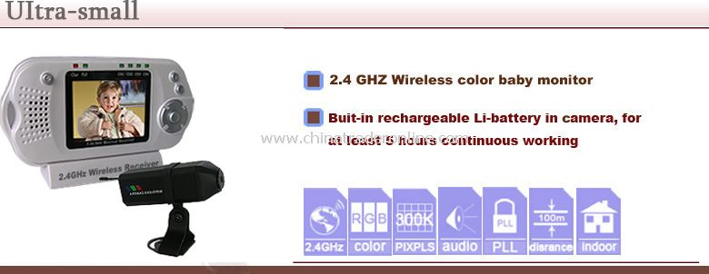 2.4Ghz Wireless 2.5 Baby Monitor with 1PCS Wireless Baby Camera