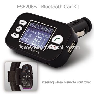 Bluetooth Handsfree Car FM Transmitter with Wheel Controller