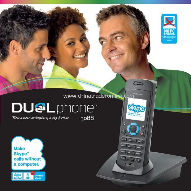 Pcless Dual Skype Phone with 300m Wireless Range from China