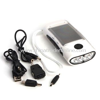 Solar Charger Mobile FM Radio LED Torch Lamp Flashlight from China